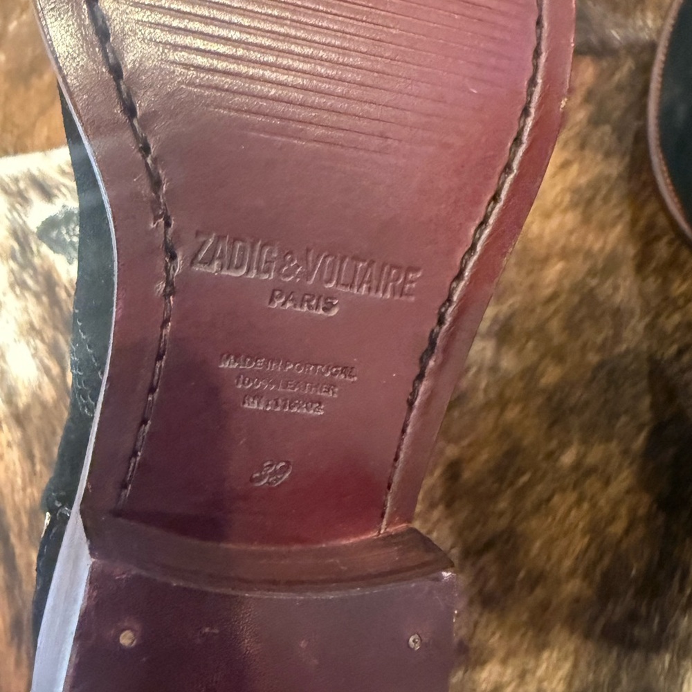 New Zadig and Voltaire Pilar Suede Western Booties - Picture 10 of 10